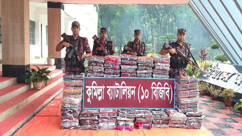 কুমিল্লার ভারত সীমান্তে ৩৪ লাখ টাকার ভার