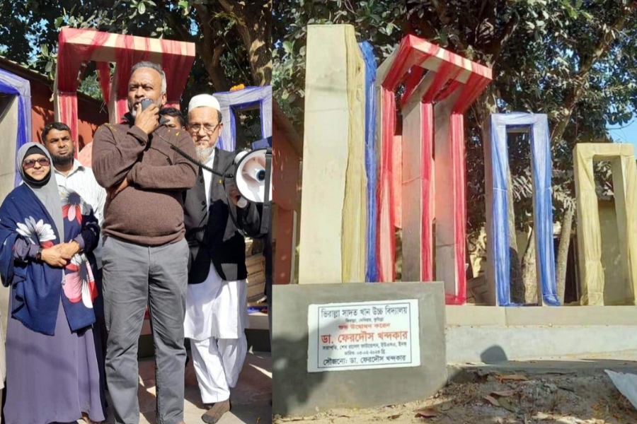 দেবিদ্বারে ভাষার মাসে বিদ্যালয়ে শহীদ মিনার উপহার দিল শেখ রাসেল ফাউন্ডেশন 